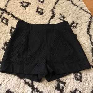Club Monaco size 4 patterned black shorts